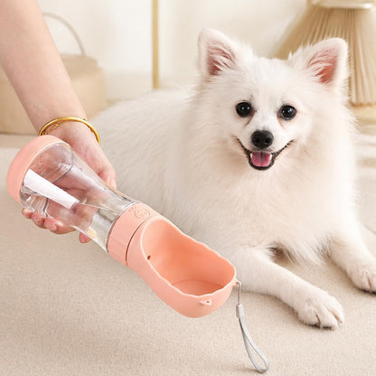 Portable Dog Water Bottle with Food Container, Leak-Resistant Travel Water Dispenser for Walking, Hiking & Travel