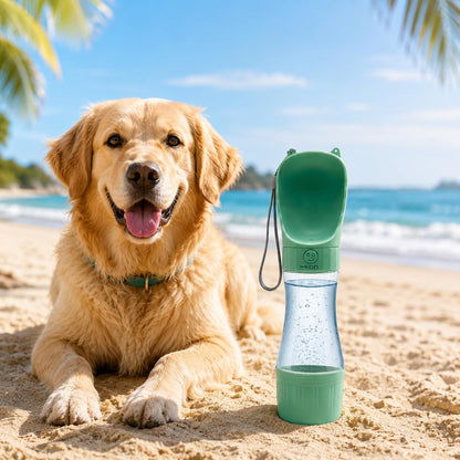 Portable Dog Water Bottle with Food Container, Leak-Resistant Travel Water Dispenser for Walking, Hiking & Travel