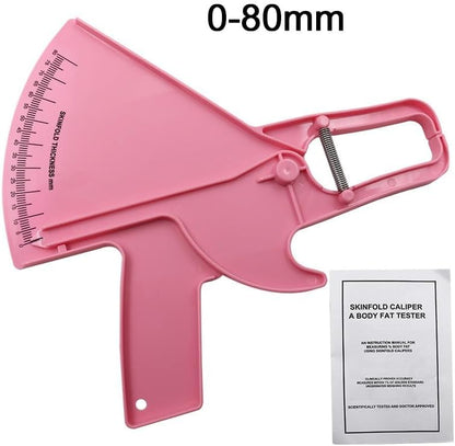 Body Fat Measurement Device,Precision Body Fat Caliper [Health & Beauty] - 80mm Skinfold Measurement, Fat% Chart + Guides for Beginners/Advanced Users(Pink,1)