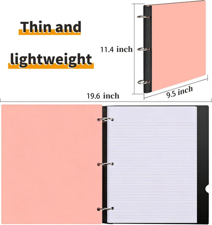 LETVPVOW 360° Pivotable 3 Ring Binder, Soft 1 inch Binders 3 Ring, Flexible Thin Soft Three Ring Binder Fits 8.5" x 11", for Home, School and Office-Pink