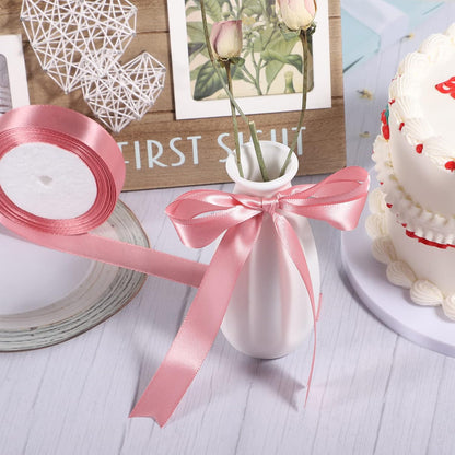 Pink Satin Ribbon 1 Inch x 22m for Gift Wrapping, Bows, Wedding Decor