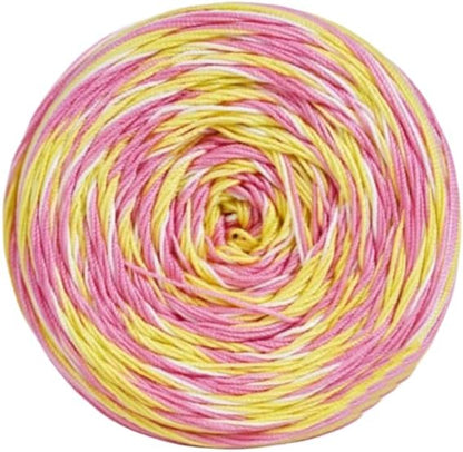 Gradient Lace Yarn ，Wool Blend Yarn for Knitting, Ideal for Hand-Crocheted Light Sweaters, Scarves & Coasters, Craft Yarns （1 roll，Rose Pink+Yellow）