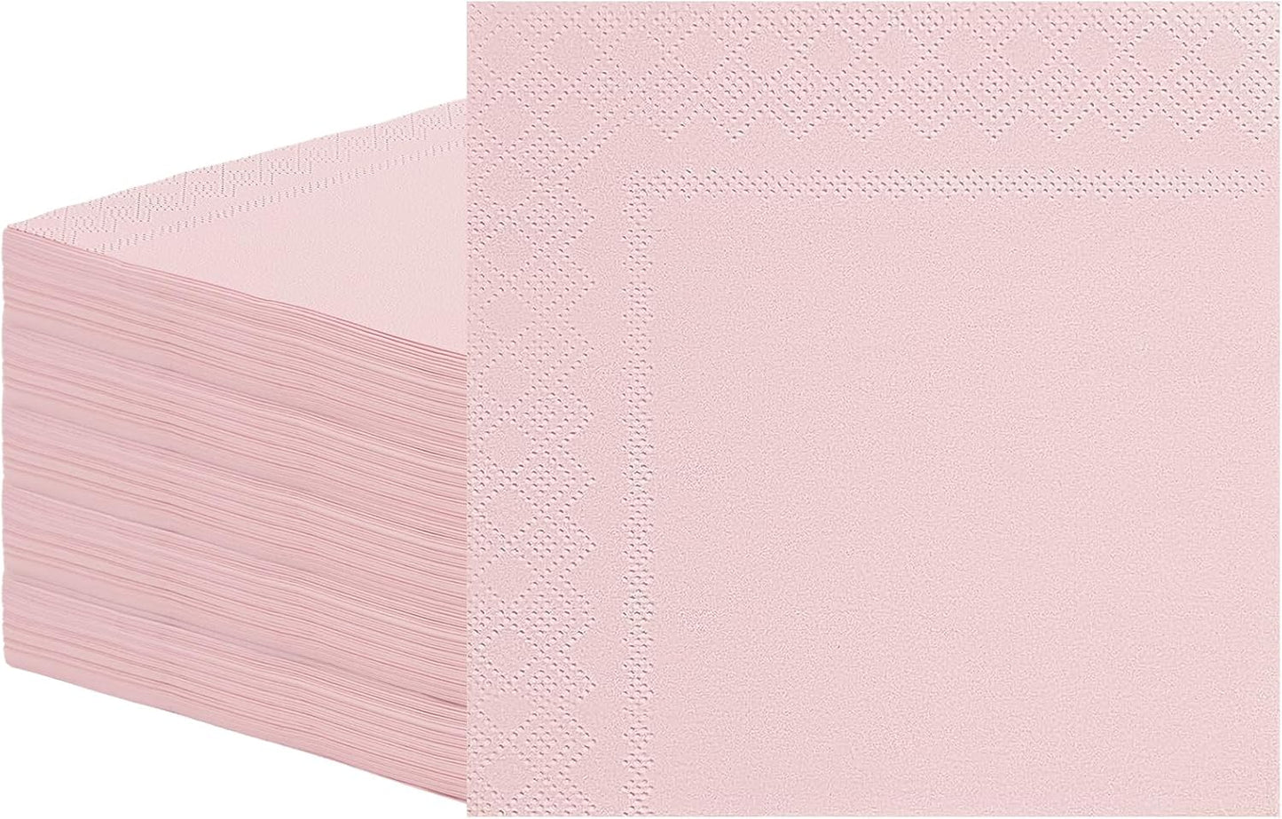 50 Pcs Cocktail Napkins Pink Napkins 6.5 x 6.5 Inch Disposable Disposable Beverage Party Napkins for Christmas Birthday Wedding Baby Shower