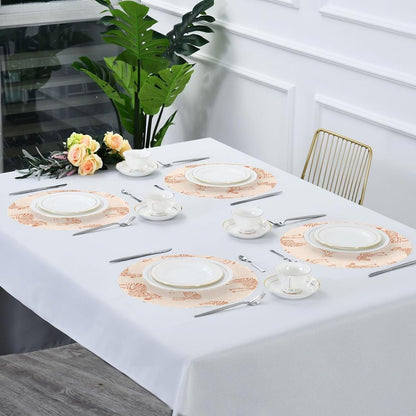 Round Placemats Peach Zebra Print Pattern Table Mats Washable Non-Slip Heat Resistant Place Mats for Dining Table Home Decoration Tray Mat 15.4"X15.4", Set of 1