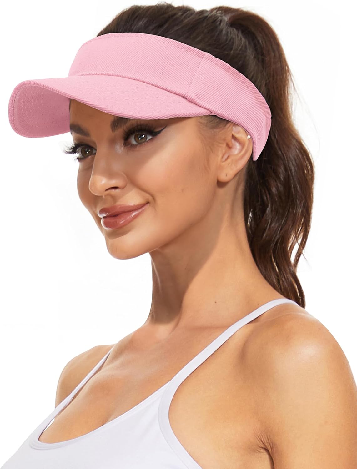 3.2" Structured Brim Visor Hats for Women, UPF 50+, Golf/Tennis