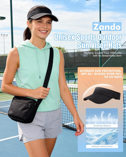 3.2" Structured Brim Visor Hats for Women, UPF 50+, Golf/Tennis