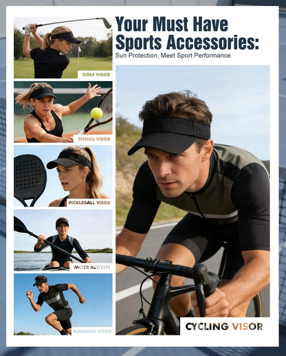 3.2" Structured Brim Visor Hats for Women, UPF 50+, Golf/Tennis