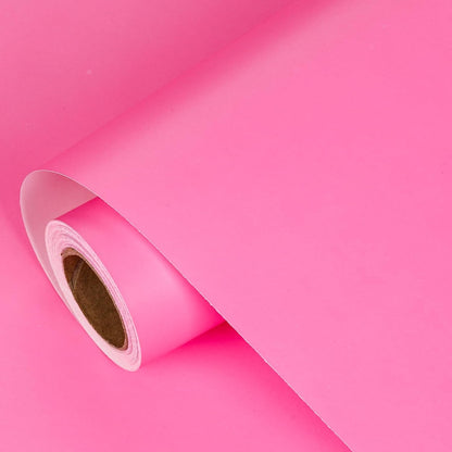 Pink Wrapping Paper Roll, Fluorescent Neon Solid Color Paper for Valentine, Birthday, Mother's Day, Wedding, Anniversary, Mini Roll, 17 inches x 32.8 Feet (47.23 sq.ft.)