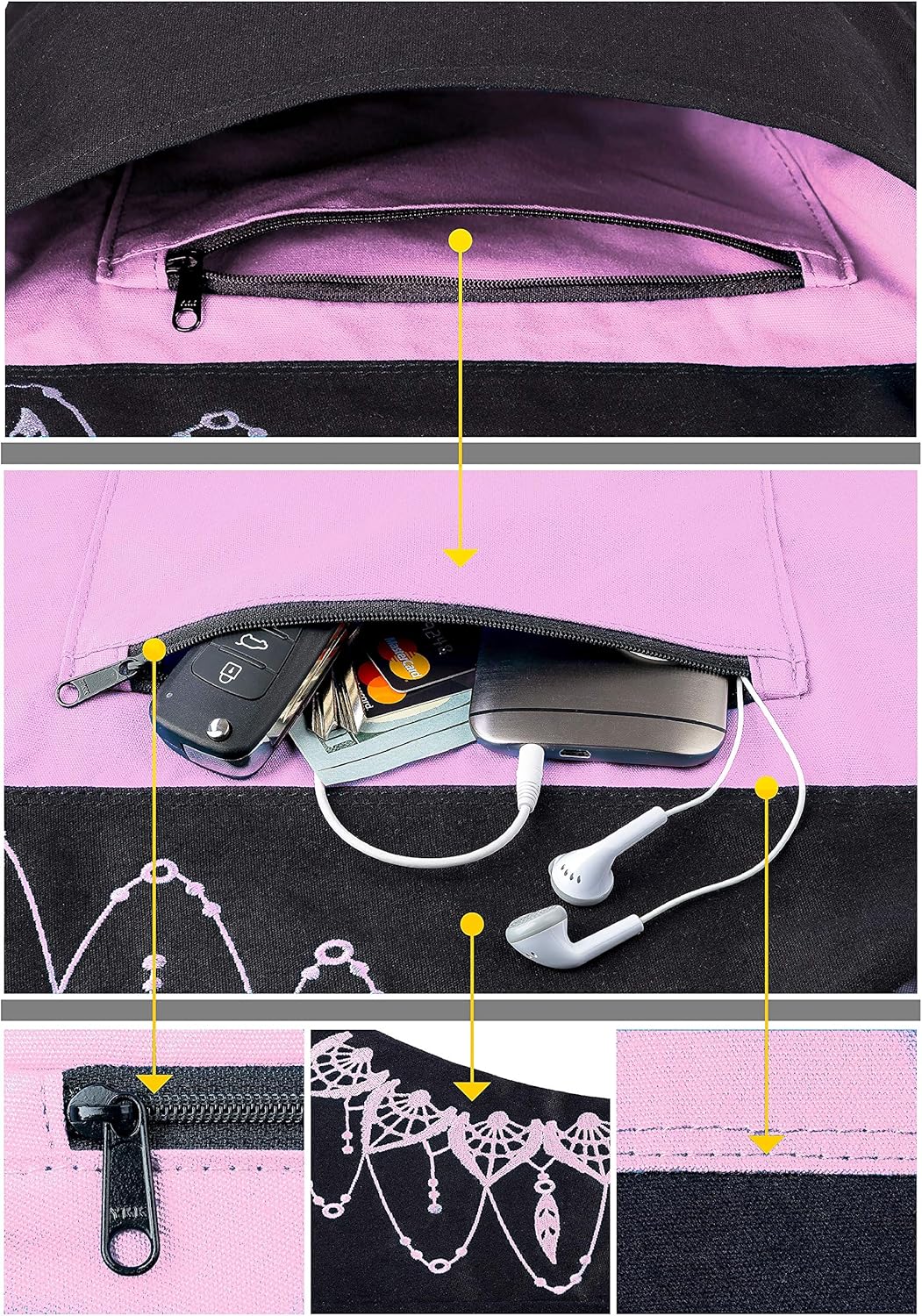 Yoga Mat Bag & Carrier with Pockets for Women