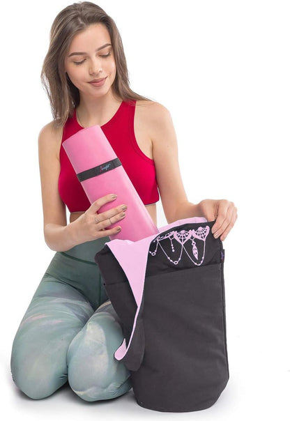 Yoga Mat Bag & Carrier with Pockets for Women