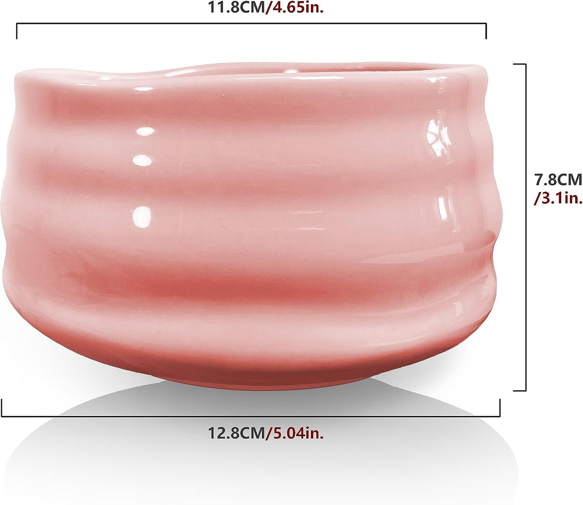 Ceramic Matcha Bowl Handmade Chawan 500ml (Pink)