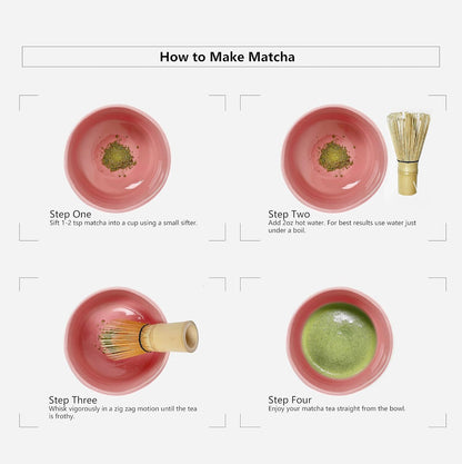 Ceramic Matcha Bowl Handmade Chawan 500ml (Pink)