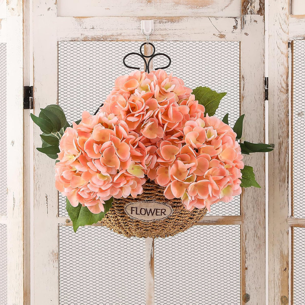 6PCS 22 inch Hydrangea Artificial Flowers Real Touch Pale Pink Faux Hydrangea Flowers with Home Office Decor or Wedding Arrange Holiday and Birthday Party Decorations(Pale Pink)