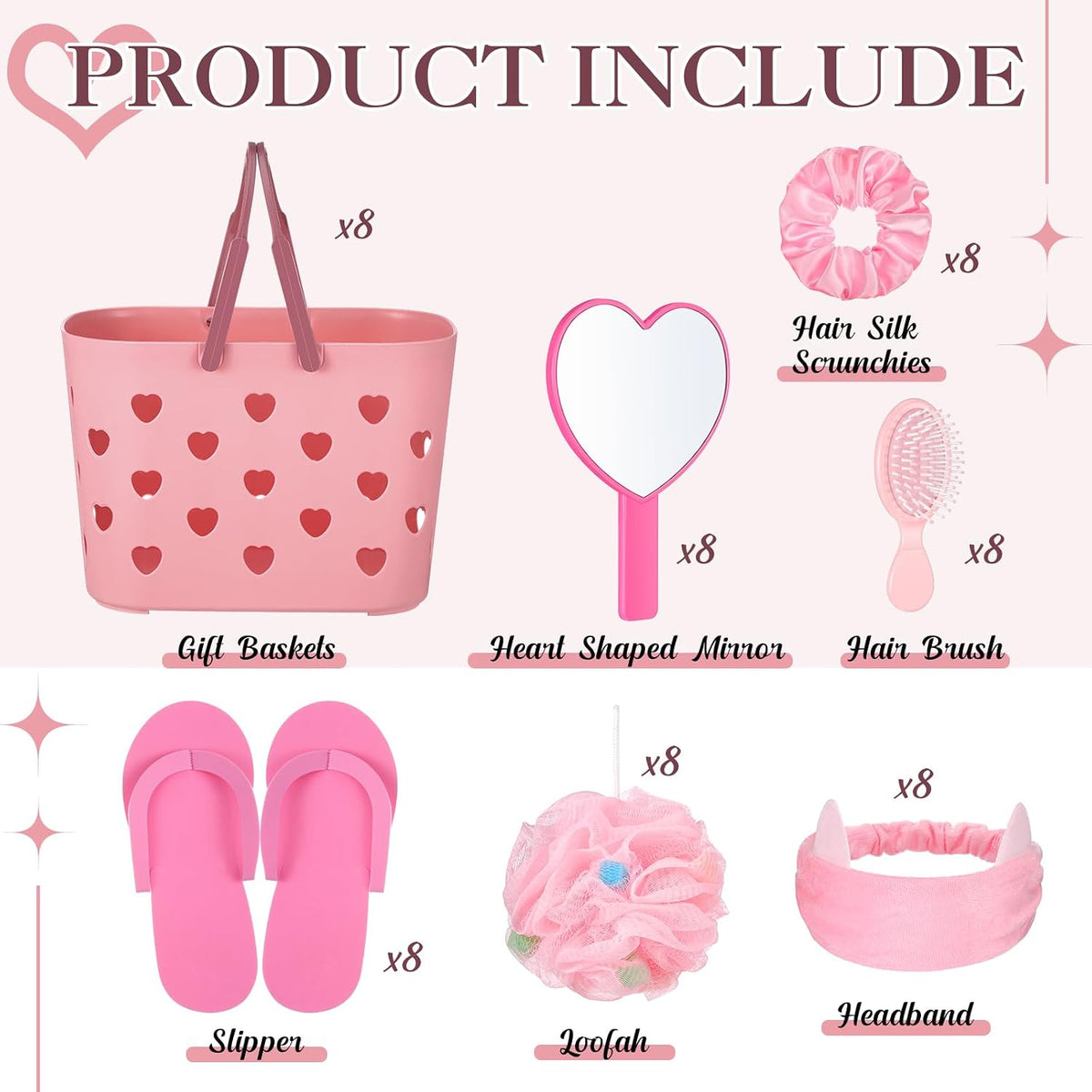 8 Sets Spa Party Supplies for Girls Sleepover Party Decorations
