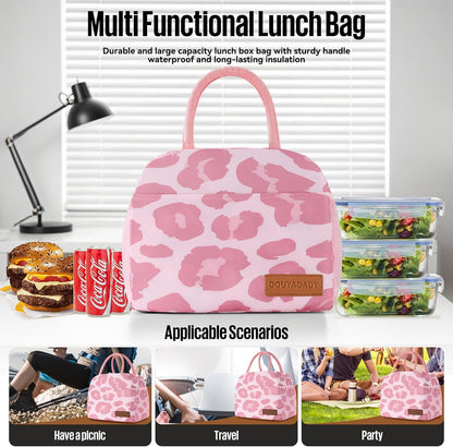 Lunch Bag Women/Men Lunch Box Women/Men (pink leopard)