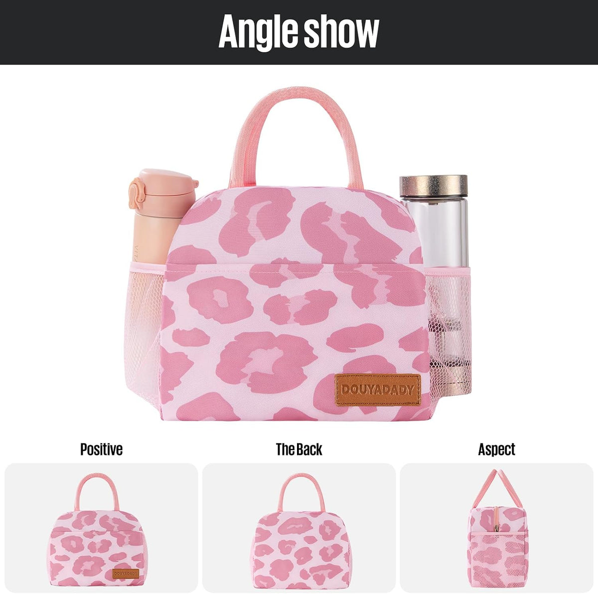 Lunch Bag Women/Men Lunch Box Women/Men (pink leopard)