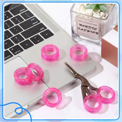 24 Pcs Silicone Scissor Finger Rings Pet Grooming Shear Inserts, Pink