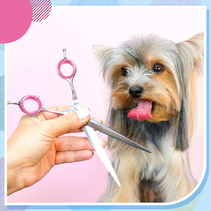 24 Pcs Silicone Scissor Finger Rings Pet Grooming Shear Inserts, Pink