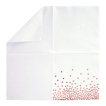 Juvale Disposable Rose Gold Napkins - Tear-Resistant Cocktail Napkins - Large Party Pack - Wedding Shower Decor - 50-Pack, 6.5 in, 3-Ply Paper