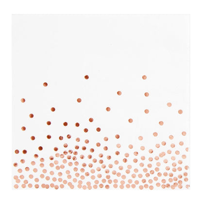 Juvale Disposable Rose Gold Napkins - Tear-Resistant Cocktail Napkins - Large Party Pack - Wedding Shower Decor - 50-Pack, 6.5 in, 3-Ply Paper