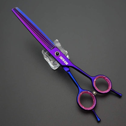 7.0 inches Professional Dog Grooming Scissors Set Straight & thinning & Curved & chunkers & comb 5pcs in 1 Set for left-handed & right handed