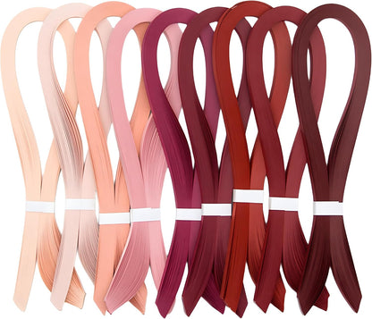 Pestal Pink Tone Quilling Paper Strips 10mm Quilling Strips for Crafts Single Color Origami Paper Strips 0.4inch 120pcs Length 21inch Paper Filigree Strips (Peach Pink No.16)