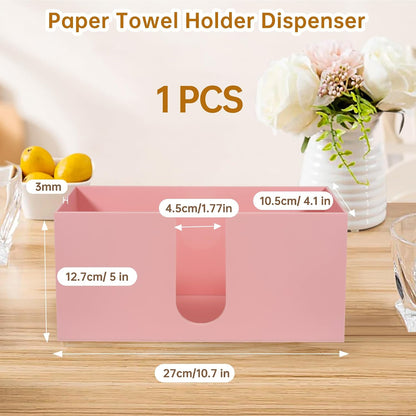 Acrylic Paper Towel Holder Countertop, Pink Napkin Holder