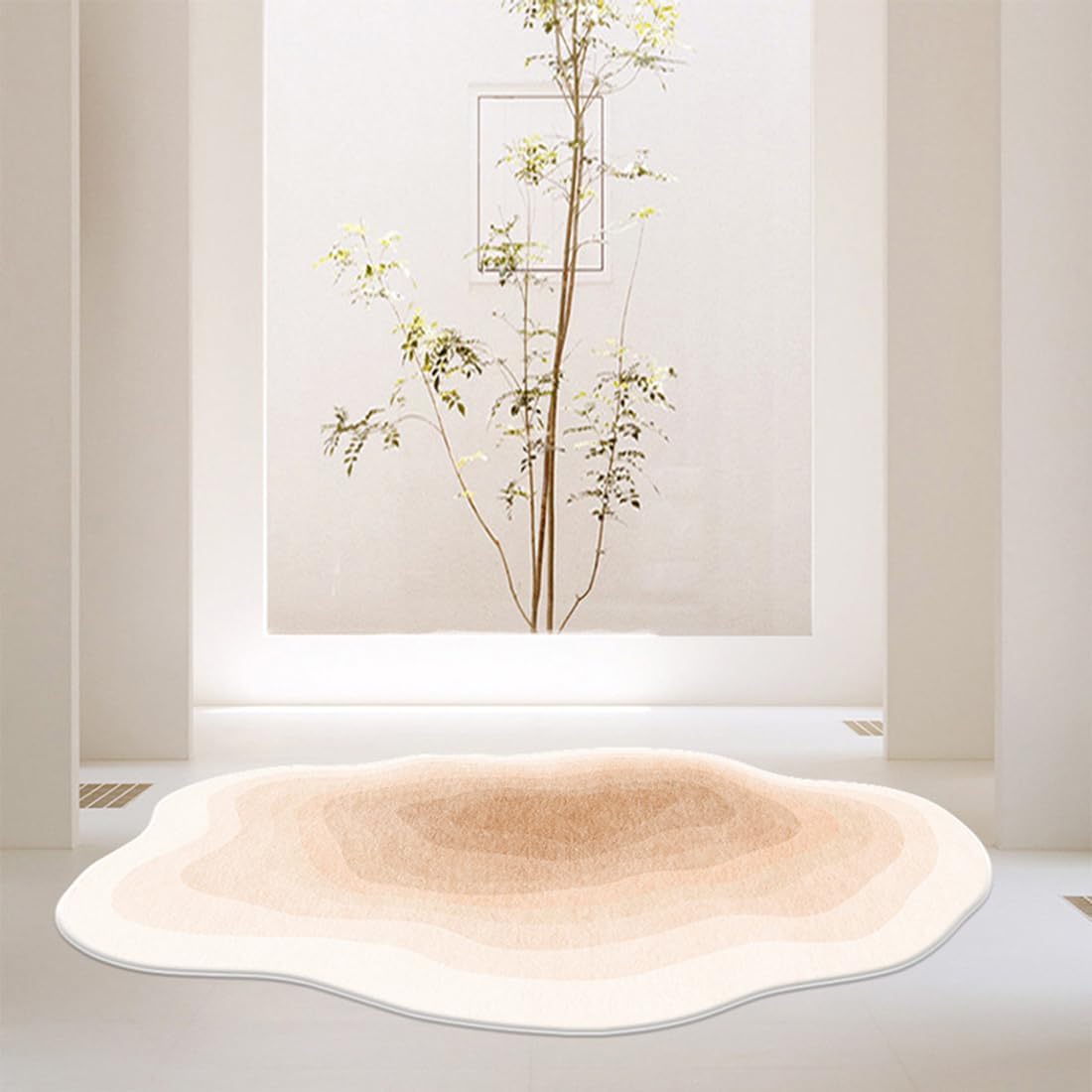 Contemporary Modern Geometric Peach Shaped Area Rug for Living Room Bedroom Dining Room 5x7 Carpet Home Office Playroom Ultra Washable Indoor Outdoor Rug