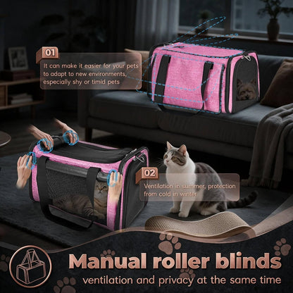 2 Packs 25 lbs Soft Sided Pet Carrier for Large Cat & Small Dog