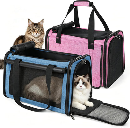 2 Packs 25 lbs Soft Sided Pet Carrier for Large Cat & Small Dog