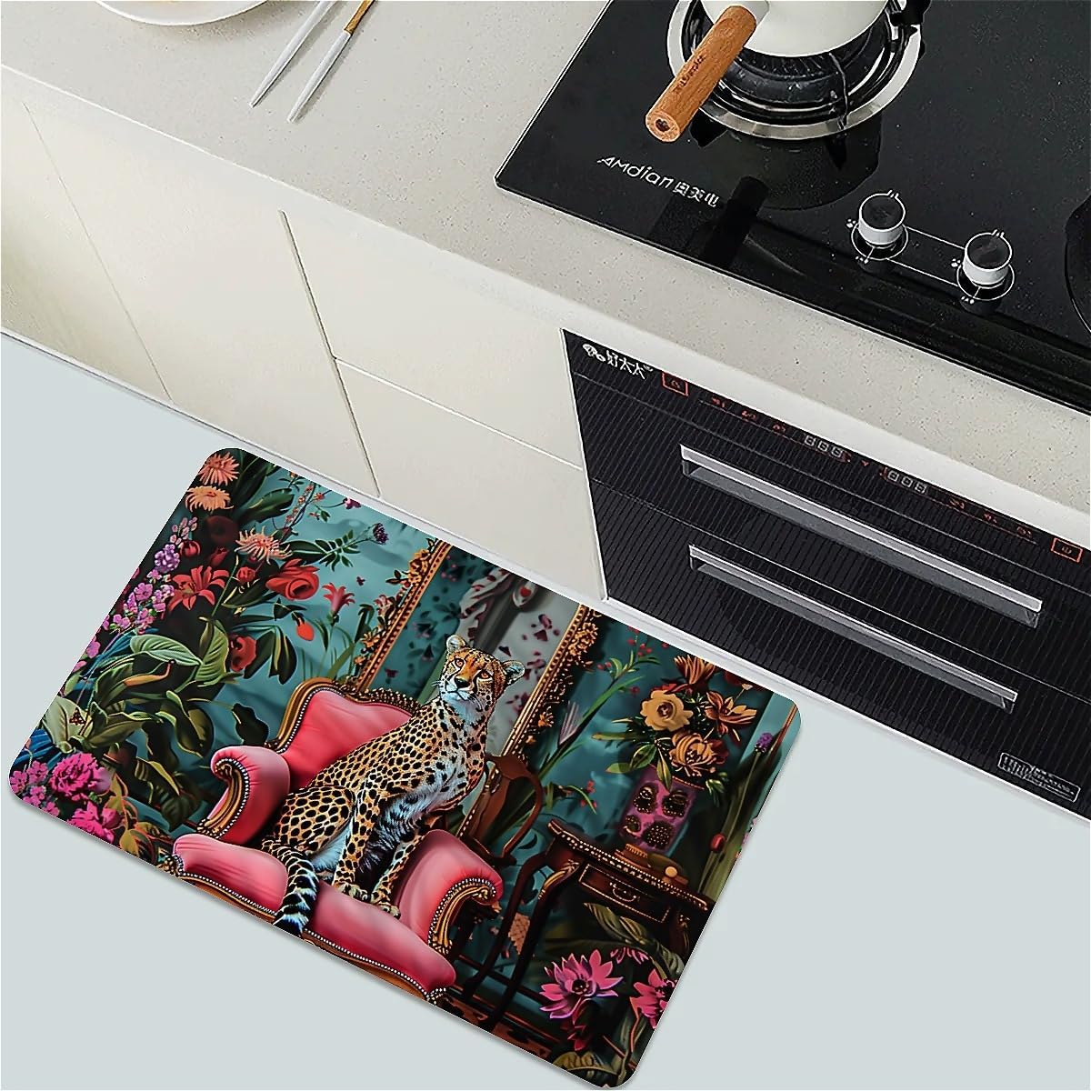 Diatomaceous Earth Bath Mat,Cheetah, Pink Couch Non-Slip Volume Super Absorbent Fast Drying Eco-Friendly Easy to Clean for Bathroom Kitchen Door mat 20×31Inch (50 * 80cm)