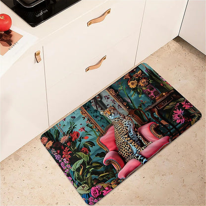 Diatomaceous Earth Bath Mat,Cheetah, Pink Couch Non-Slip Volume Super Absorbent Fast Drying Eco-Friendly Easy to Clean for Bathroom Kitchen Door mat 20×31Inch (50 * 80cm)