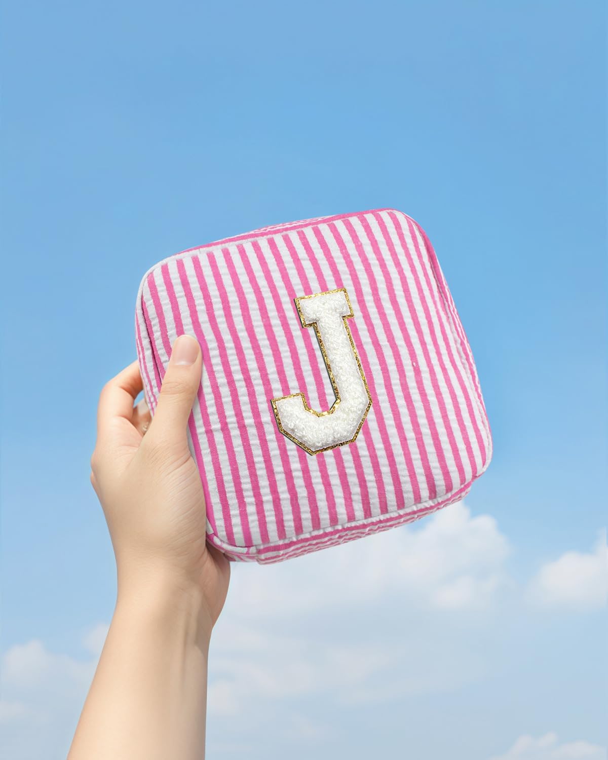 Unique Makeup Bag Cosmetic Bag, Pink Travel Toiletry Bag Sister Gifts Birthday Gifts Girlfriend Gifts for Women Her Makeup Storage Skincare Pouch