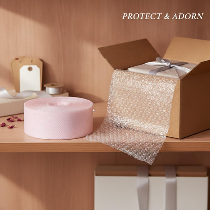 Heart Shaped Bubble Wrap Roll Pink for Gift Wrapping and Shipping Protection