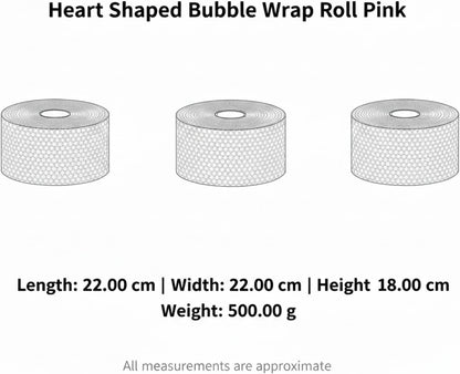 Heart Shaped Bubble Wrap Roll Pink for Gift Wrapping and Shipping Protection