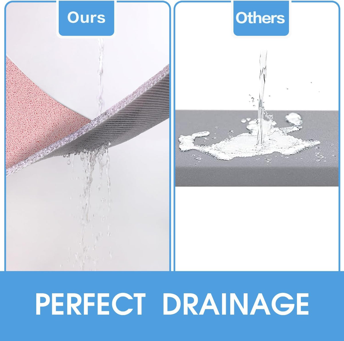 Square Non-Slip Shower Mat 24x24 Inches, Quick-Draining Bath Mat for Shower Floor, PVC Loofah Textured Shower Stall Mat, Secure Anti-Slip Bathroom Mat, Boho Style Bath Mat (Pink)