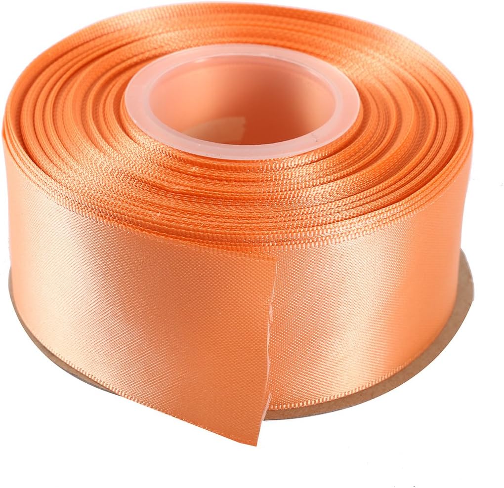 ITIsparkle 11/2" Inch Double Faced Satin Ribbon 25 Yards-Roll Set for Gift Wrapping Party Favor Hair Braids Hair Bow Baby Shower Decoration Floral Arrangement Craft Supplies, Peach Ribbon