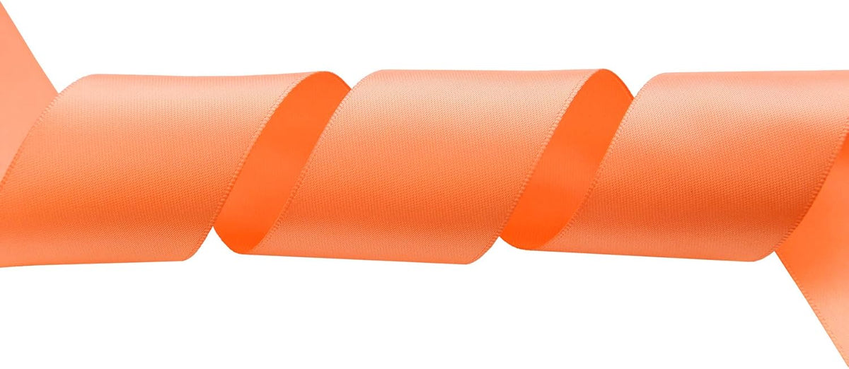 ITIsparkle 11/2" Inch Double Faced Satin Ribbon 25 Yards-Roll Set for Gift Wrapping Party Favor Hair Braids Hair Bow Baby Shower Decoration Floral Arrangement Craft Supplies, Peach Ribbon