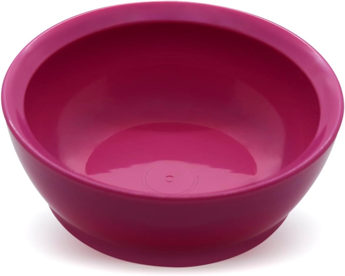12oz Non-Spill Plastic Bowl Set, Hibiscus Pink, Set of 4