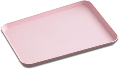 Fast Food Trays 10x14 Wheat Straw, Rectangular Serving Platter, Lunch Dinner Tray, Cafeteria Trays for Appetizer Snack Cafe Tea Outdoor Party, Dishwasher Safe (Pink)