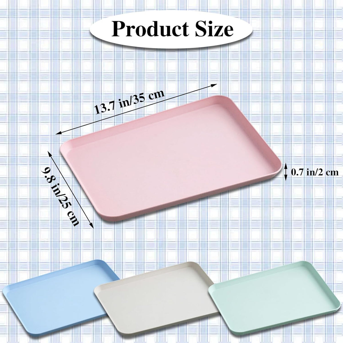 Fast Food Trays 10x14 Wheat Straw, Rectangular Serving Platter, Lunch Dinner Tray, Cafeteria Trays for Appetizer Snack Cafe Tea Outdoor Party, Dishwasher Safe (Pink)
