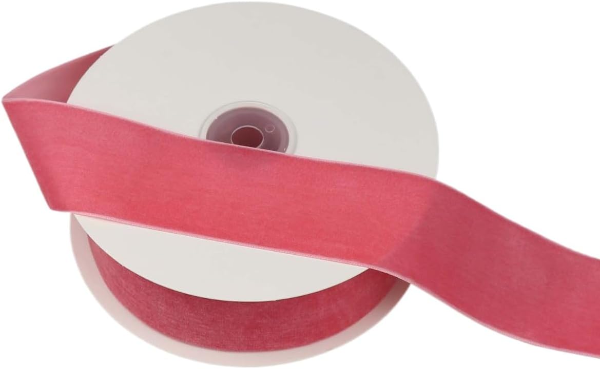 Velvet Ribbon for Gift Wrapping Christmas Decoration (07 (Peach), 1-1/2'' (38mm) x 10 Yards)