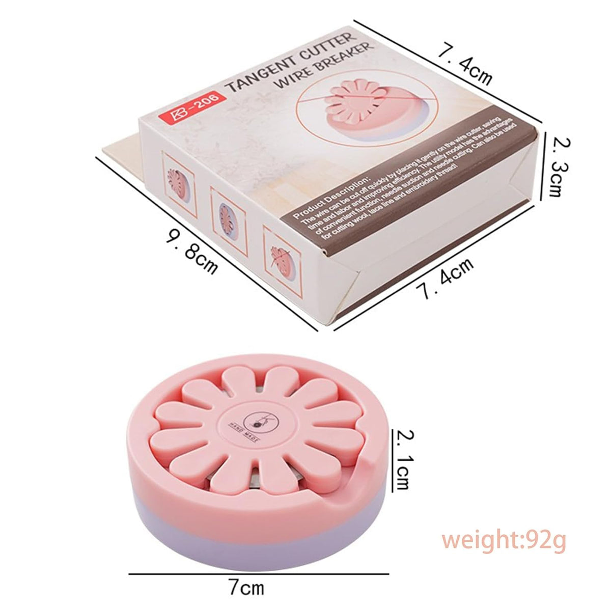 Thread Cutter Thread Cutting Tools Quilting Supplies for Sewing Seam Magnetic Pins Holder-Pink(The Blade is not Removable)