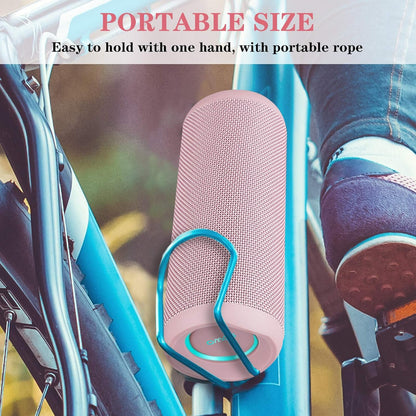 Outdoor Wireless Portable Bluetooth Speaker, Waterproof Speaker - Pink