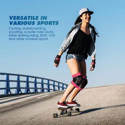 Adult & Kid Knee Pads Elbow Pads and Wrist Guards for Roller Inline Skating Scootering Skateboarding