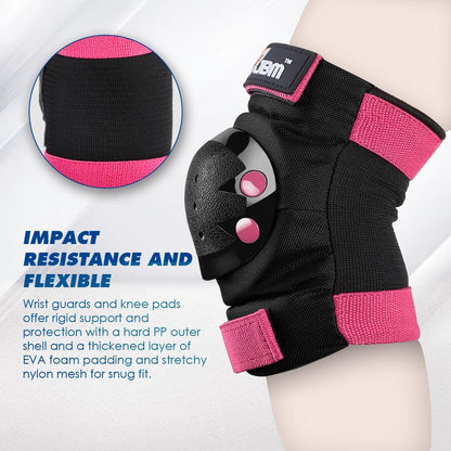 Adult & Kid Knee Pads Elbow Pads and Wrist Guards for Roller Inline Skating Scootering Skateboarding