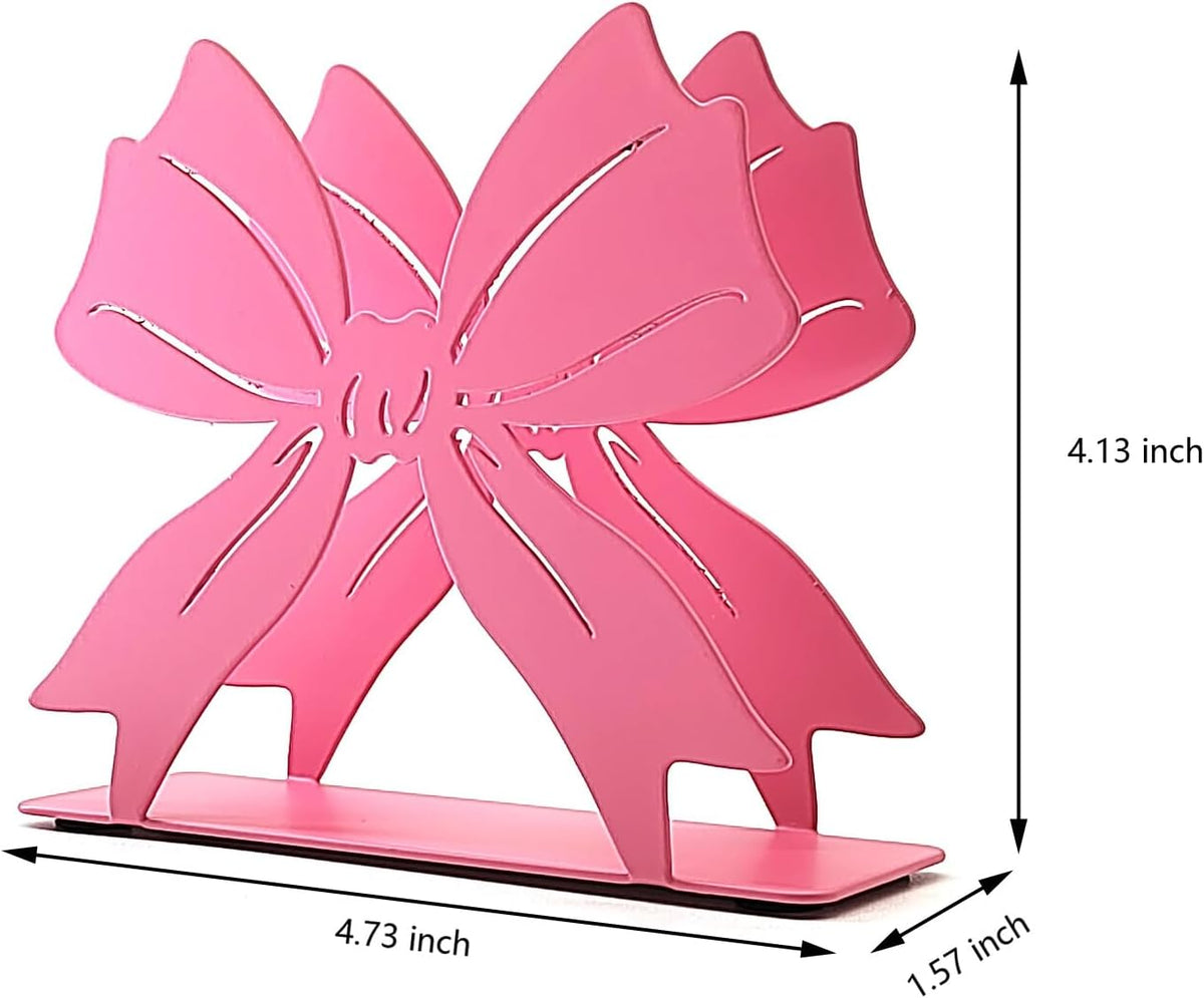 Pink Bow Nakpin Holder Table Decoration Napkins Dispenser,Metal Tissue Dispenser for Kitchen,Dining
