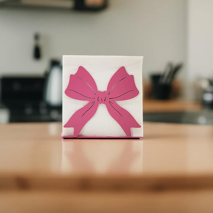 Pink Bow Nakpin Holder Table Decoration Napkins Dispenser,Metal Tissue Dispenser for Kitchen,Dining