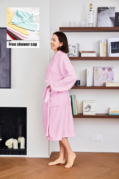 Kimono Women Lightweight Bathrobe Terry Cloth Robes Knee Length