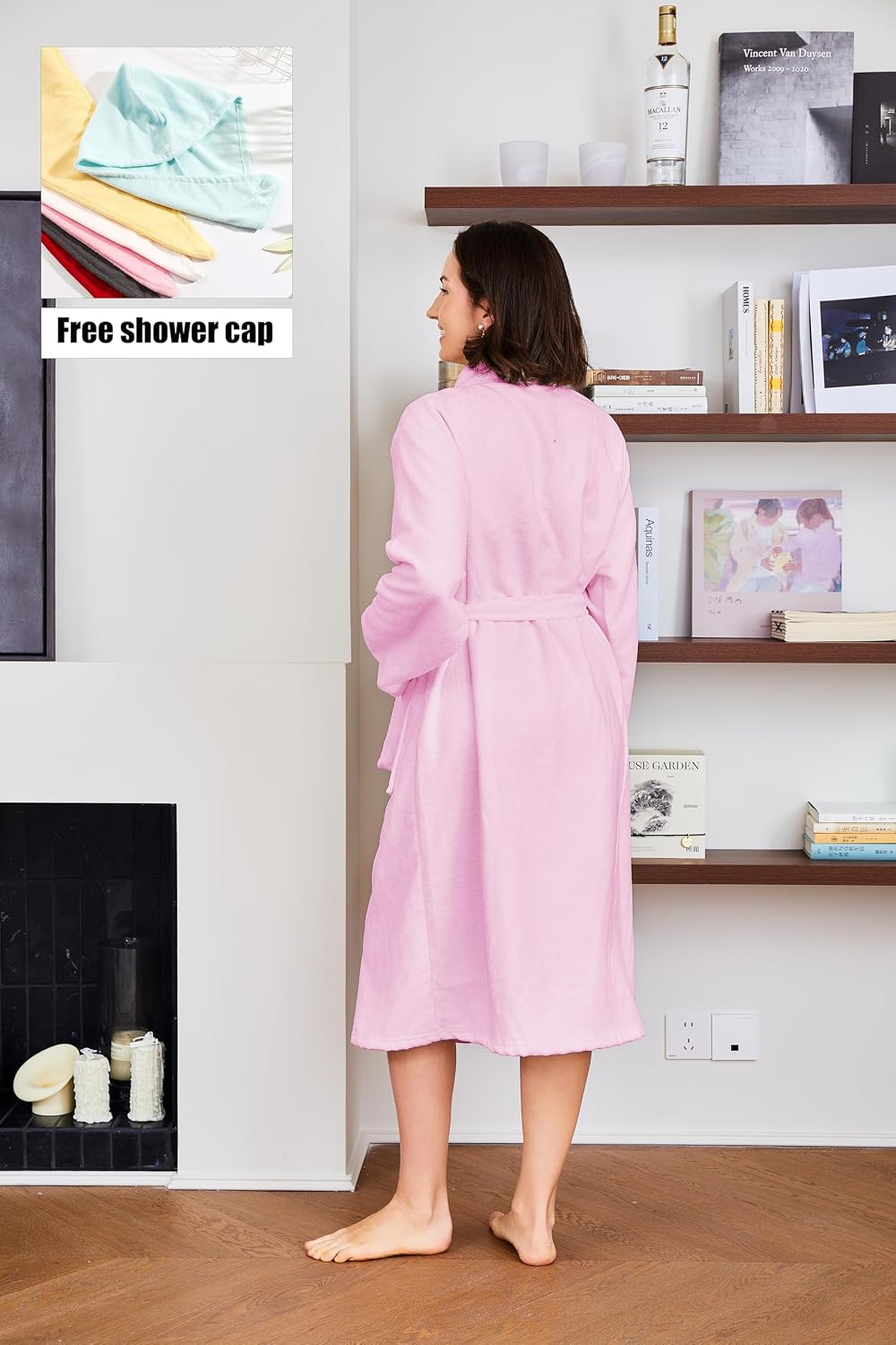 Kimono Women Lightweight Bathrobe Terry Cloth Robes Knee Length